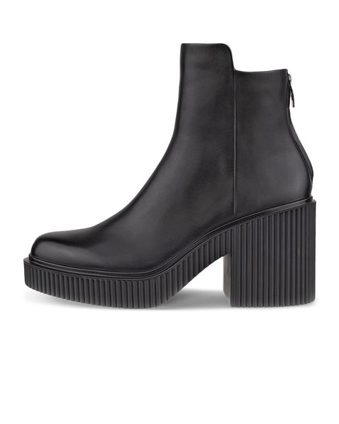 Botine business dama ECCO Fluted Heel W (Black)