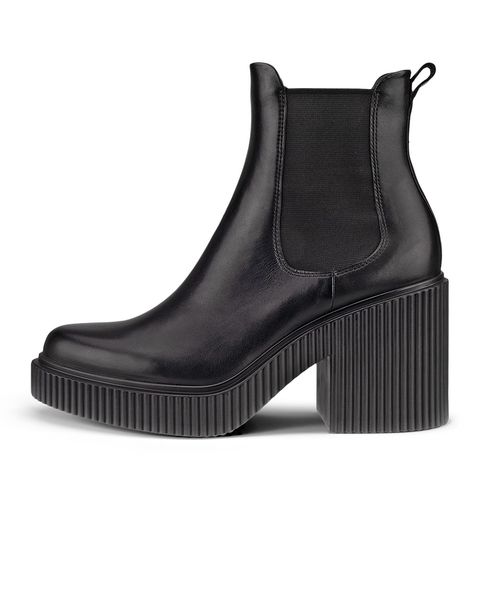 Botine business dama ECCO Fluted Heel (Black)