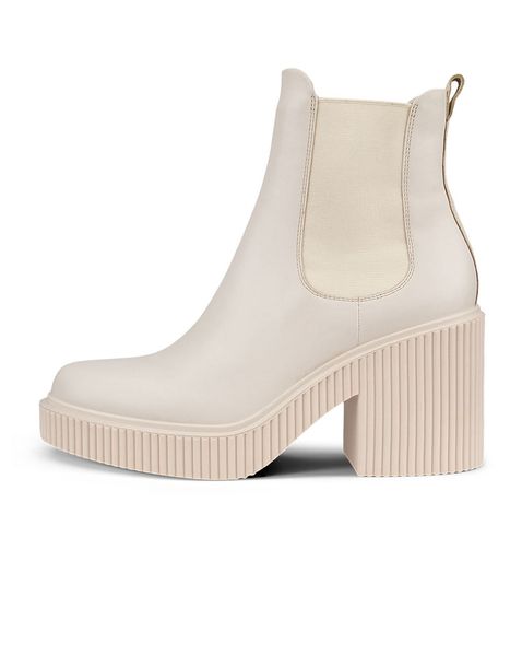 Botine business dama ECCO Fluted Heel (Beige)